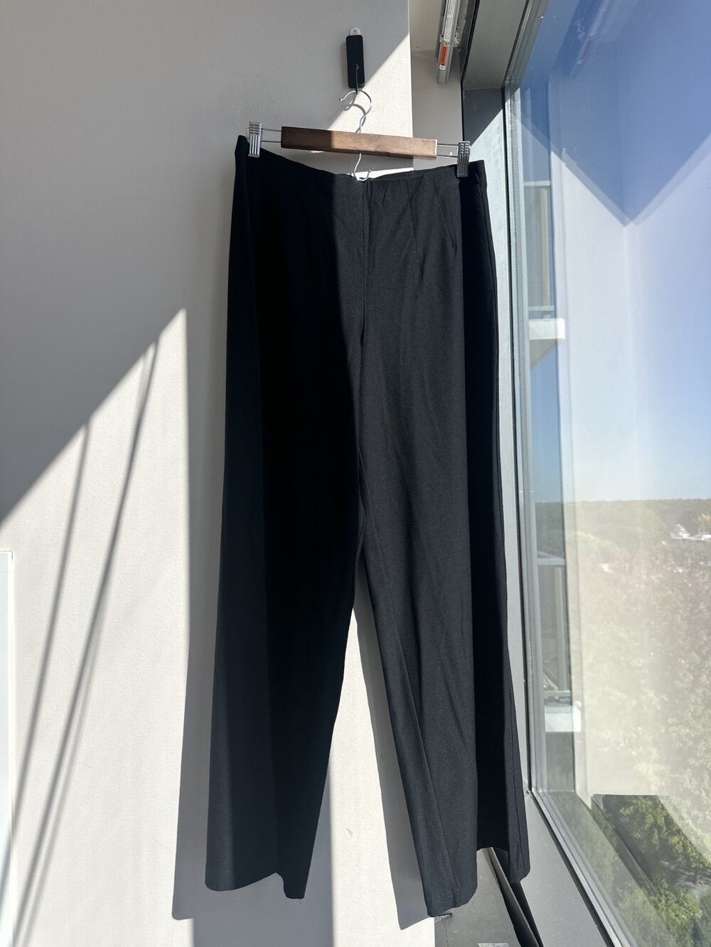Eileen Fisher Black Wide-Leg Relaxed Work Wear Pants Sz M